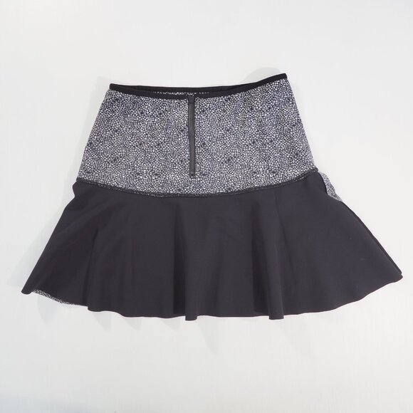 Lululemon Skirt Black Small Floral Zip Stretch Mini Tennis Skater Aline No Liner - Picture 8 of 8